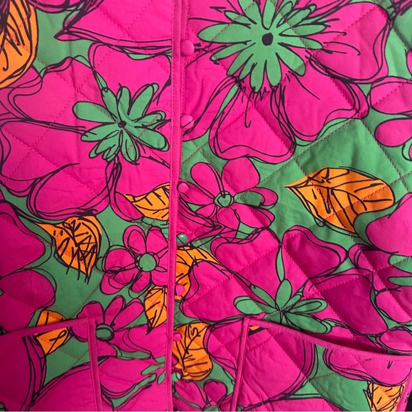 Floral Bomber Jacket in Pink, Green, and Orange - Picture 5 of 9